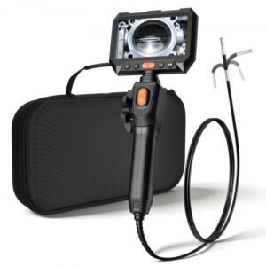VEVOR Endoscopio Articulado 180°, Cámara de Inspección con Sonda de 3,9 mm, Pantalla IPS, Batería 5000 mAh, Zoom Multinivel, Cable de 1,5 m, 6 Luces LED, 32 GB, para Motores, HVAC y Espacios Reducidos