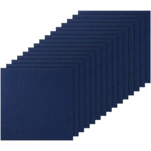 VEVOR Losetas para Alfombras, Despegar y Pegar, Autoadhesivas, Losetas de Alfombra Suaves, Fácil de Instalar, Bricolaje para Dormitorio, Sala de Estar, Interior y Exterior (15 Baldosas, Azul Oscuro)